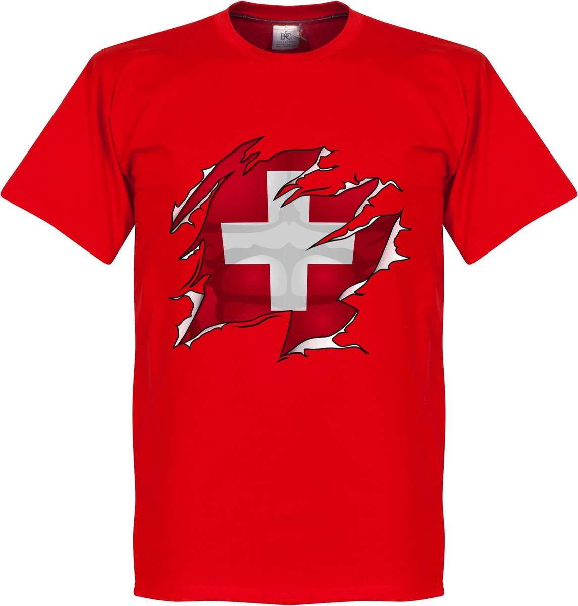 Zwitserland Ripped Flag T-Shirt - Rood - L