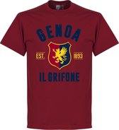 Genoa Established T-Shirt - Bordeaux Rood - XXL