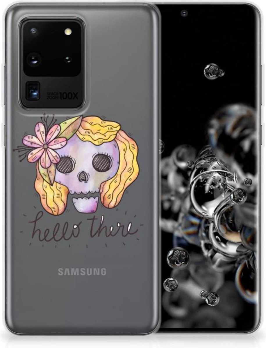 Silicone Back Case Samsung Galaxy S20 Ultra Boho Skull