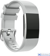 Horloge band | geschikt voor de Fitbit Charge 2 | siliconen sport armband| activity tracker | licht grijs | small
