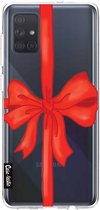 Casetastic Samsung Galaxy A71 (2020) Hoesje - Softcover Hoesje met Design - Christmas Ribbon Print