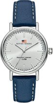 River Woods Oswego RW340021 Horloge - Leer - Blauw - Ø 34 mm