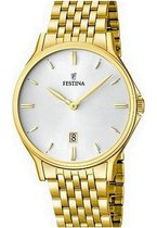 Festina F16746/1 Klassiek - Horloge- Staal - Zilverkleurig - 39 mm