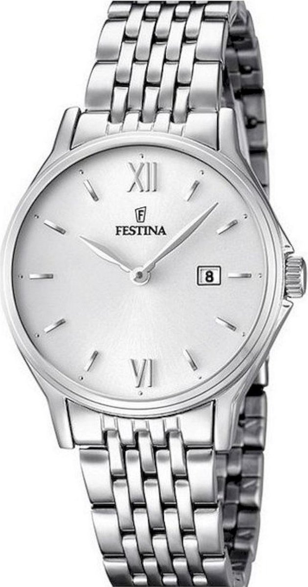 Festina F16748-2 Klassiek - Horloge- Staal - Zilverkleurig - 30.5 mm