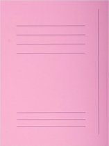 SUPER 210 Pak van 50 dossiermappen met 3 kleppen. 24x32cm, Roze