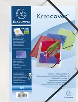 25x Kreacover® elastomap met 3 kleppen - ondoorschijnende PP 5/10de- A4, Kleurloos