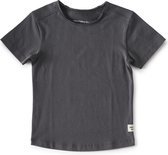 Little Label - t-shirt korte mouw baby jongens - anthracite - maat: 86 - bio-katoen