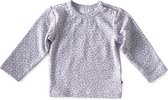 Little Label - baby shirt lange mouw - grey leopard - maat: 56 - bio-katoen