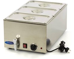 Bain Marie - met Tapkraan - incl. 3x 1/3 GN-Set - Elektrisch