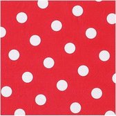 60x Servetten 40 x 40 cm - rood met witte stippen / polkadots - Papieren wegwerp servetjes - Feest versieringen/decoraties