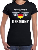 Proud supporter Germany / Duitsland t-shirt zwart voor dames L