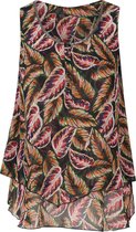 Paprika Dames Blouse in voile met bladprint - Maat XXL (44)