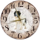 Houten Klok - 30cm - Hond - Mastin De los Pirineo (Pyrenese Mastiff)