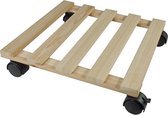 Vierkante plantentrolley hout 35 cm - Woonaccessoires/decoratie - Home deco - Kamerplanten trolley/roller vierkant