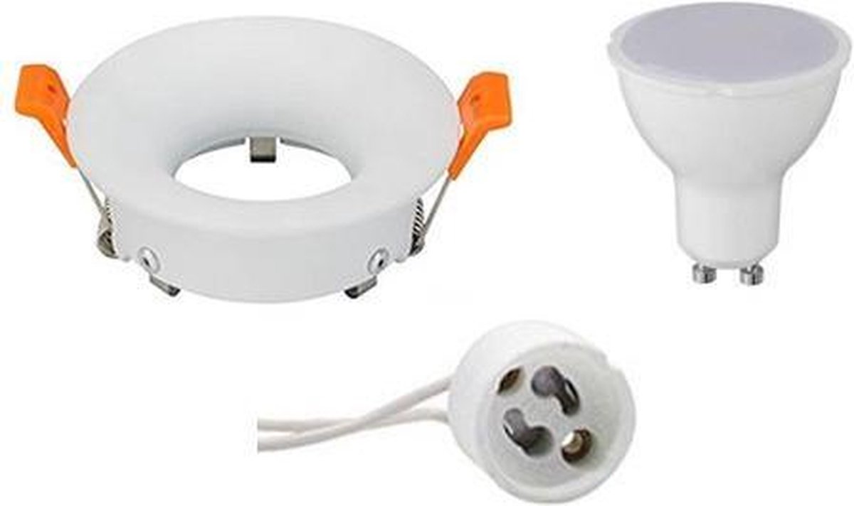 GU10 Inbouwspot Set - Mat Wit - Inbouw Rond - 4W - Warm Wit 3000K - Ø85mm