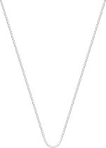 Lucardi Dames Ketting met venetiaanse schakel - Echt Zilver - Ketting - Cadeau - 42 cm - Zilverkleurig