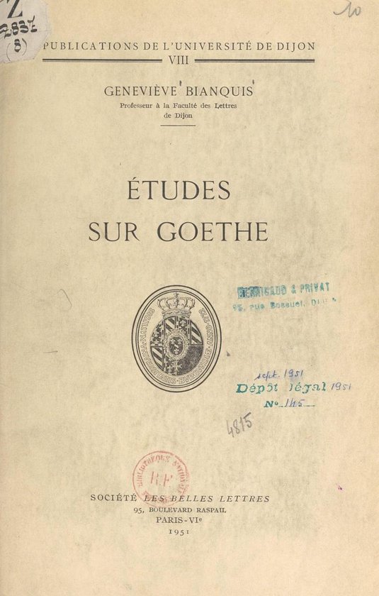 Études sur Goethe
