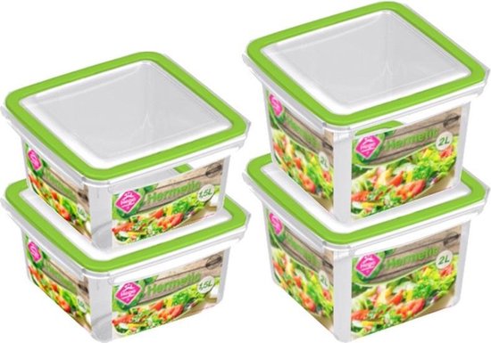 Set de boîtes de conservation alimentaire - YYV - Verre - 4 récipients - Étanches - Empilables - Maison