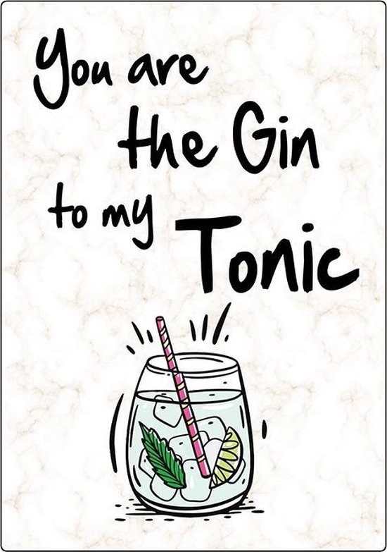 Spreukenbordje: You are the Gin to my Tonic | Houten Tekstbord