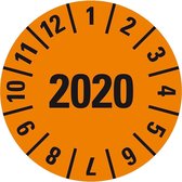 Keuringssticker met heel jaartal, boekje 35 mm - 60 per boekje 2020