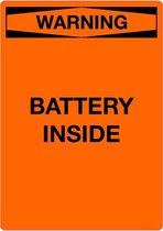 Sticker 'Warning: Battery inside' 297 x 210 mm (A4)