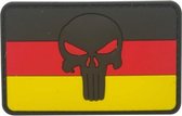 Punisher zwart hoofd op de vlag van Duitsland Cosplay PVC patch embleem met klittenband