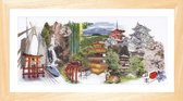 Thea Gouverneur - Borduurpakket met telpatroon - 548A - Voorgesorteerde DMC Garens - Japan - Aida - 79 cm x 35 cm - DIY Kit