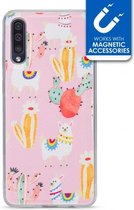 Samsung Galaxy A50 Hoesje - My Style - Magneta Serie - TPU Backcover - Pink Alpaca - Hoesje Geschikt Voor Samsung Galaxy A50