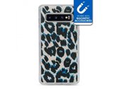 Samsung Galaxy S10 Hoesje - My Style - Magneta Serie - TPU Backcover - Blue Leopard - Hoesje Geschikt Voor Samsung Galaxy S10