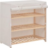 Schoenenkast met hoes 79x40x80 cm stof wit