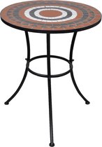 Bistrotafel 60 cm mozaïek terracottakleur en wit