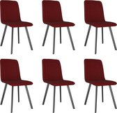 Eetkamerstoelen 6 st fluweel rood