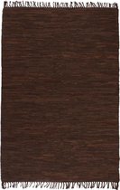 Vloerkleed Chindi handgeweven 120x170 cm leer bruin