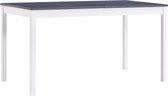 Eettafel 140x70x73 cm grenenhout wit en grijs