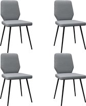 Eetkamerstoelen 4 st stof lichtgrijs