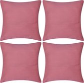 Kussenhoezen katoen 80 x 80 cm roze 4 stuks