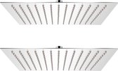 Regendouchekop - RVS - Zilver - 2 stuks - 30x30 cm