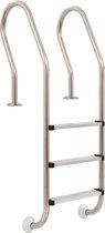 Zwembadladder met 3 sporten 120 cm roestvrij staal