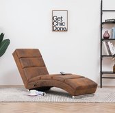 Massage chaise longue kunstsuéde bruin