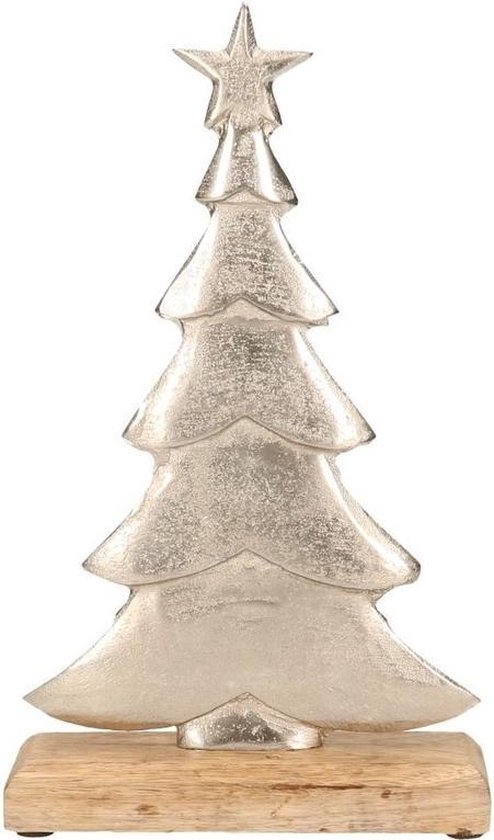 vrek perspectief Geelachtig Kerstboom decoratie aluminium 30 cm - Kerst versiering/decoratie - Kerstboom  beeldje... | bol.com