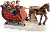 Kerstbeeldjes/kerstdorp figuurtjes slee met paard 12 cm - Kerstdorpje maken - kerstdecoraties