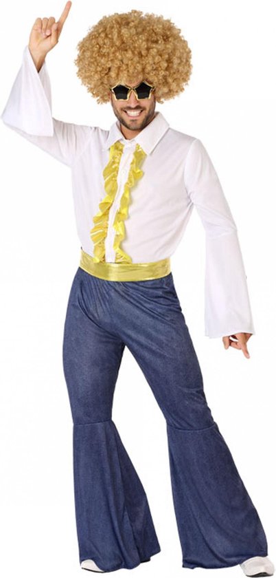 ATOSA - Goudkleurig en jean disco kostuum voor mannen - XS / S (34 tot 36)