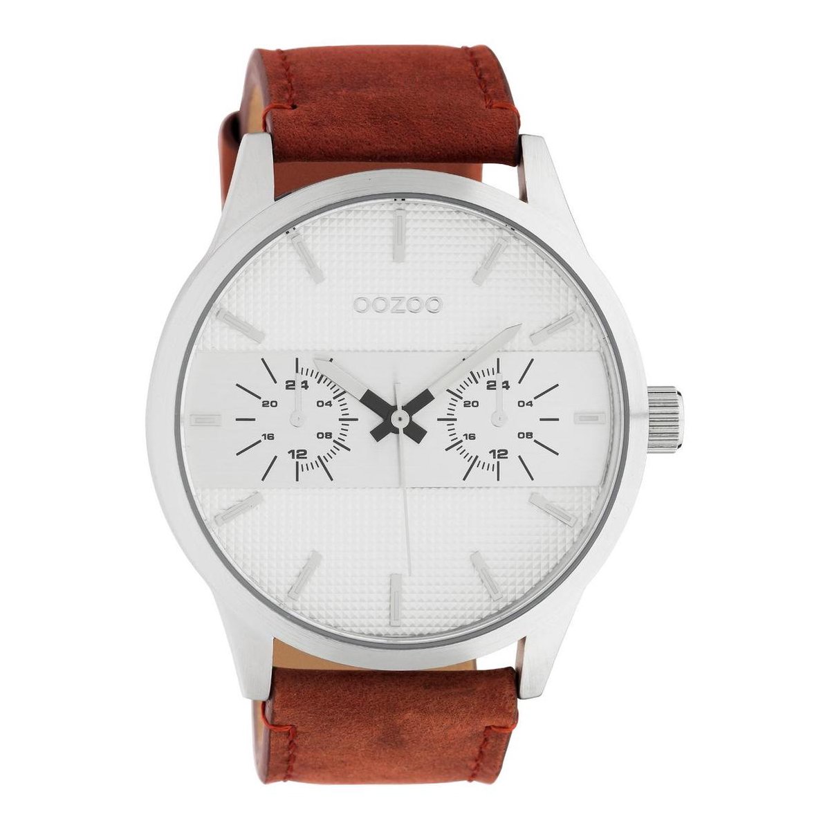 OOZOO Timepieces Cognac-Zilverkleurig horloge - Bruin
