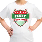Italy / Italie schild supporter t-shirt wit voor kinderen XS (110-116)