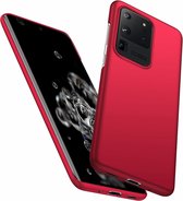 Slim case geschikt voor Samsung Galaxy S20 Ultra - rood + glazen screen protector