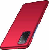 Slim case geschikt voor Samsung Galaxy S20 - rood + glazen screen protector
