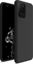 Siliconen hoesje Samsung Galaxy S20 Ultra - zwart + glazen screen protector