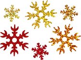 Creotime Pailletten Sneeuwvlokken Goud, Rood, Koper 25-45 Mm 30 Gram