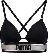 Puma - Dames - Long Line Padded Bralette Wit Koper - Zwart - M