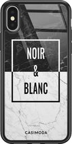 iPhone X/XS hoesje glass - Noir et blanc | Apple iPhone Xs case | Hardcase backcover zwart